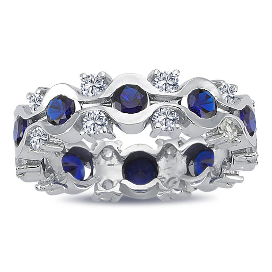 Diamond Sapphire Eternity Ring