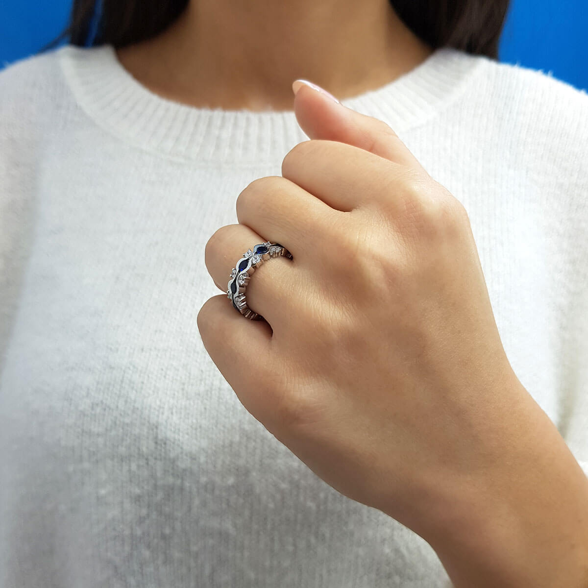 Diamond Sapphire Eternity Ring