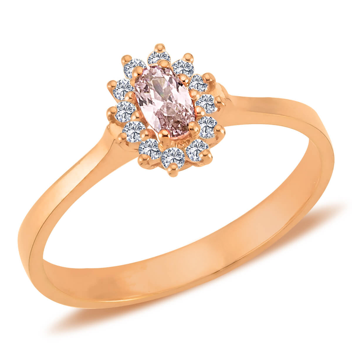 Diamond Oval Morganite Entourage Ring