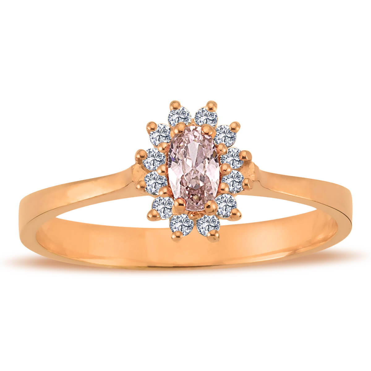 Diamond Oval Morganite Entourage Ring