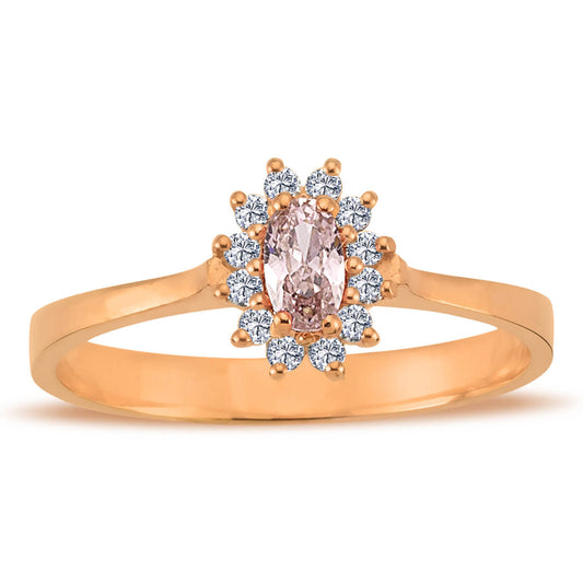 Diamond Oval Morganite Entourage Ring
