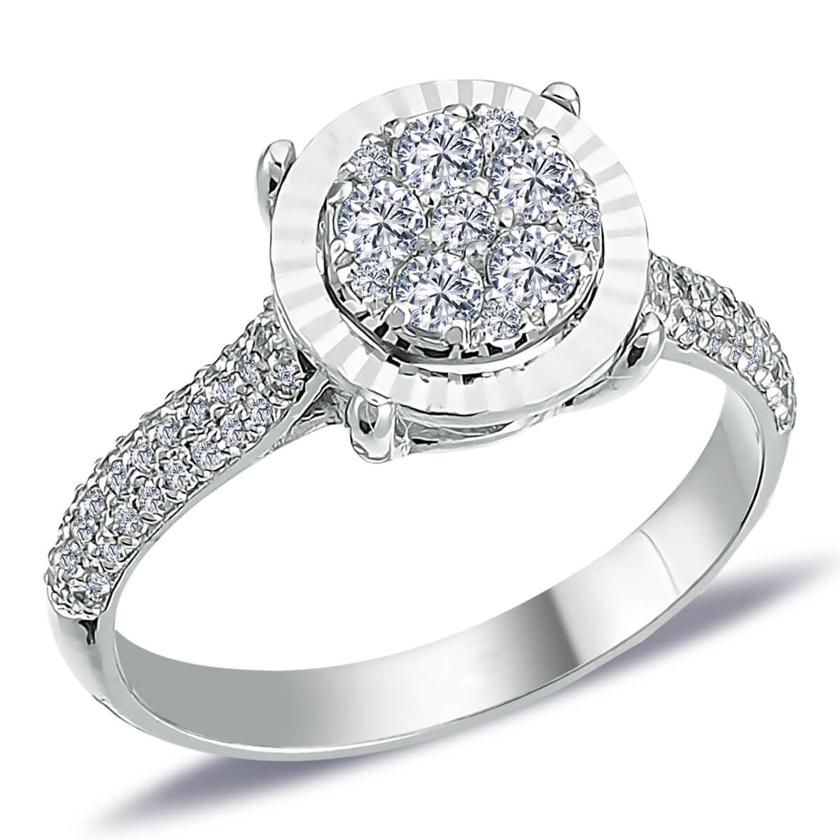 Diamond Round Eridu Ring with Stone Setting