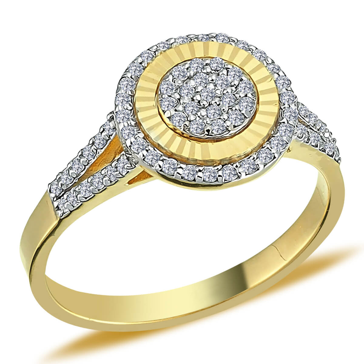 Diamond-Studded Large Round Susa Ring