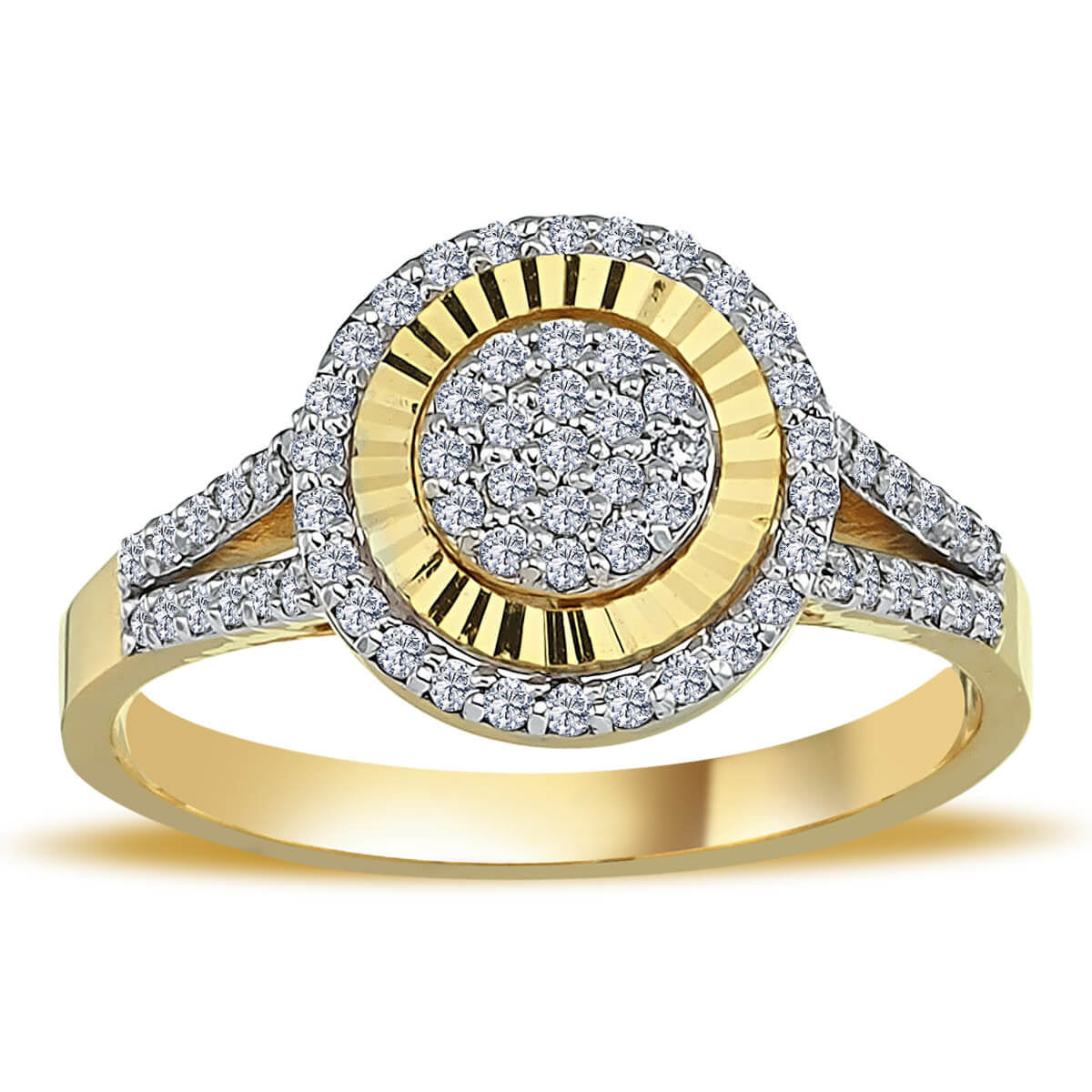 Diamond-Studded Large Round Susa Ring