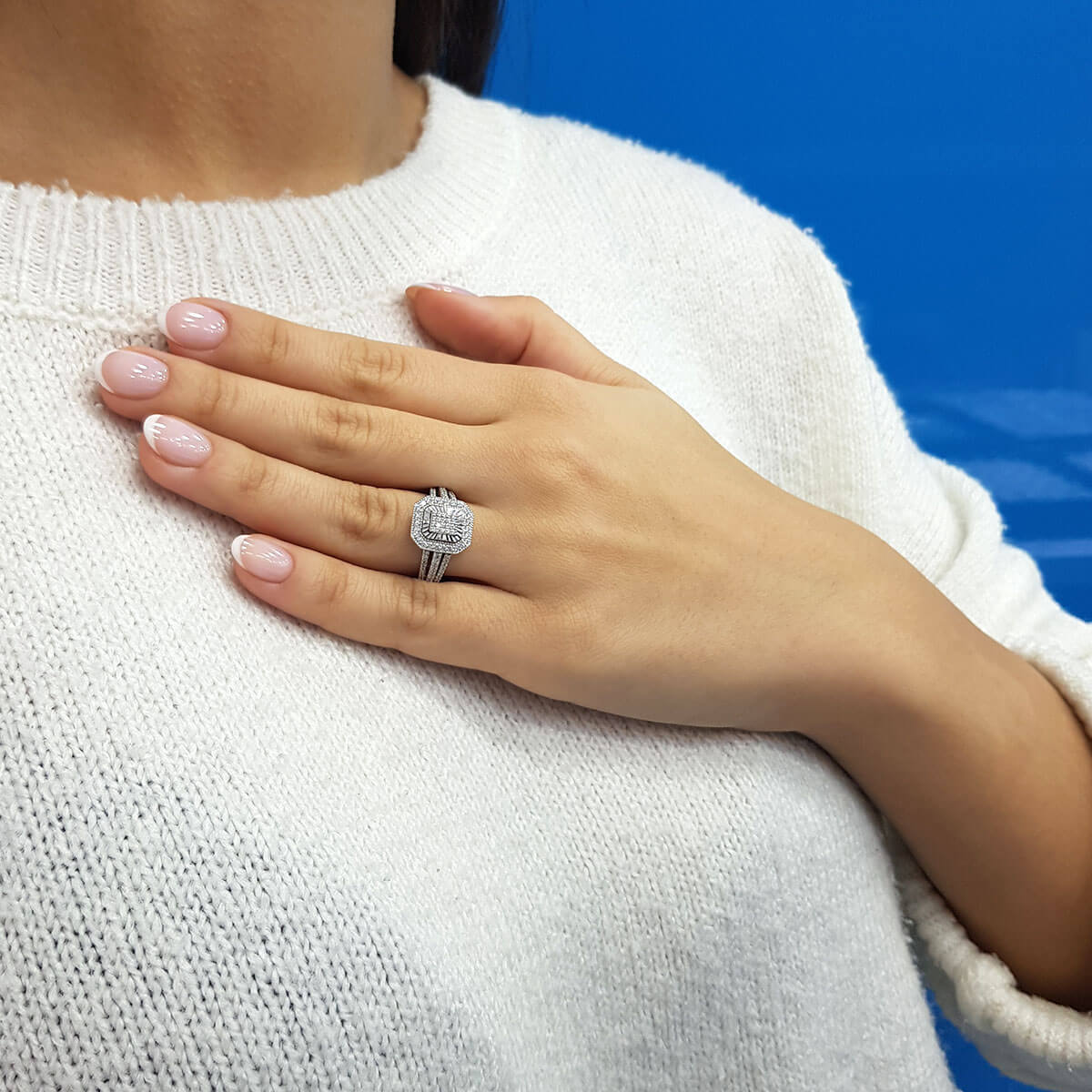 Diamond-Studded Octagon Susa Ring