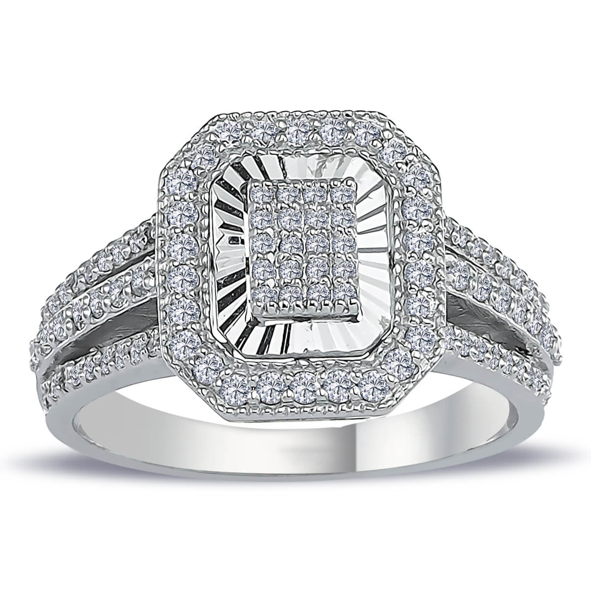 Diamond-Studded Octagon Susa Ring