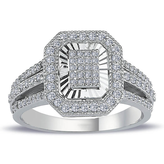 Diamond-Studded Octagon Susa Ring