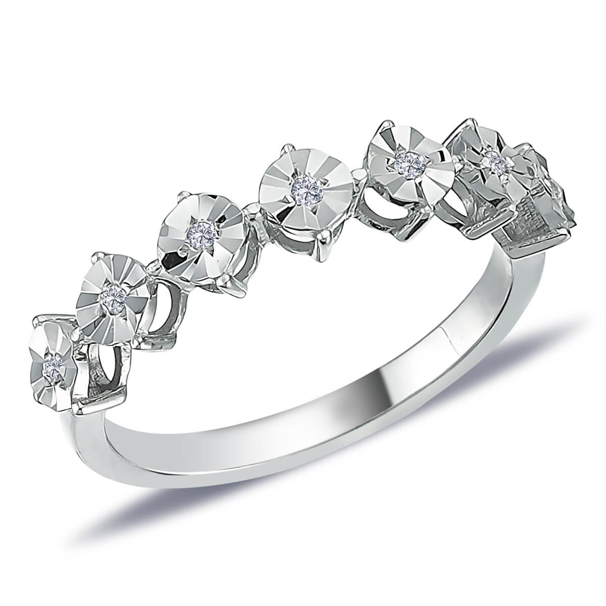 0.80 Carat Effect Diamond Seven Stone Ring