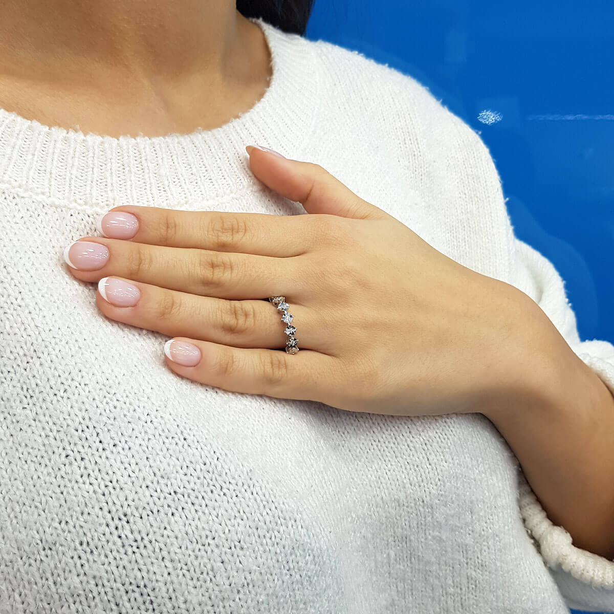 0.80 Carat Effect Diamond Seven Stone Ring