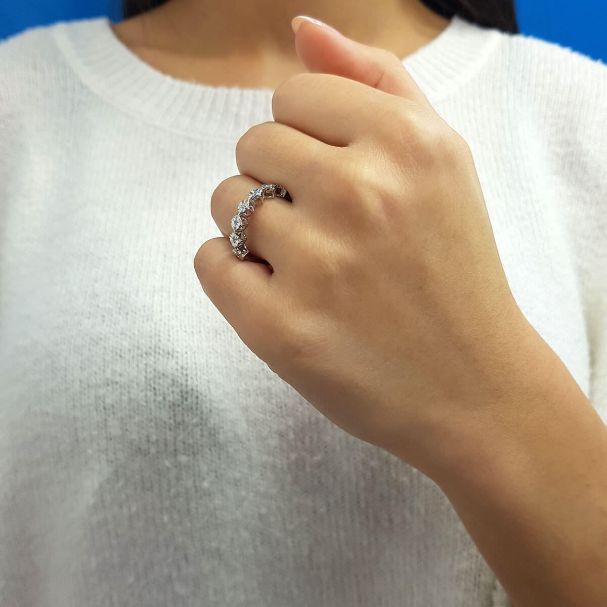 0.80 Carat Effect Diamond Seven Stone Ring