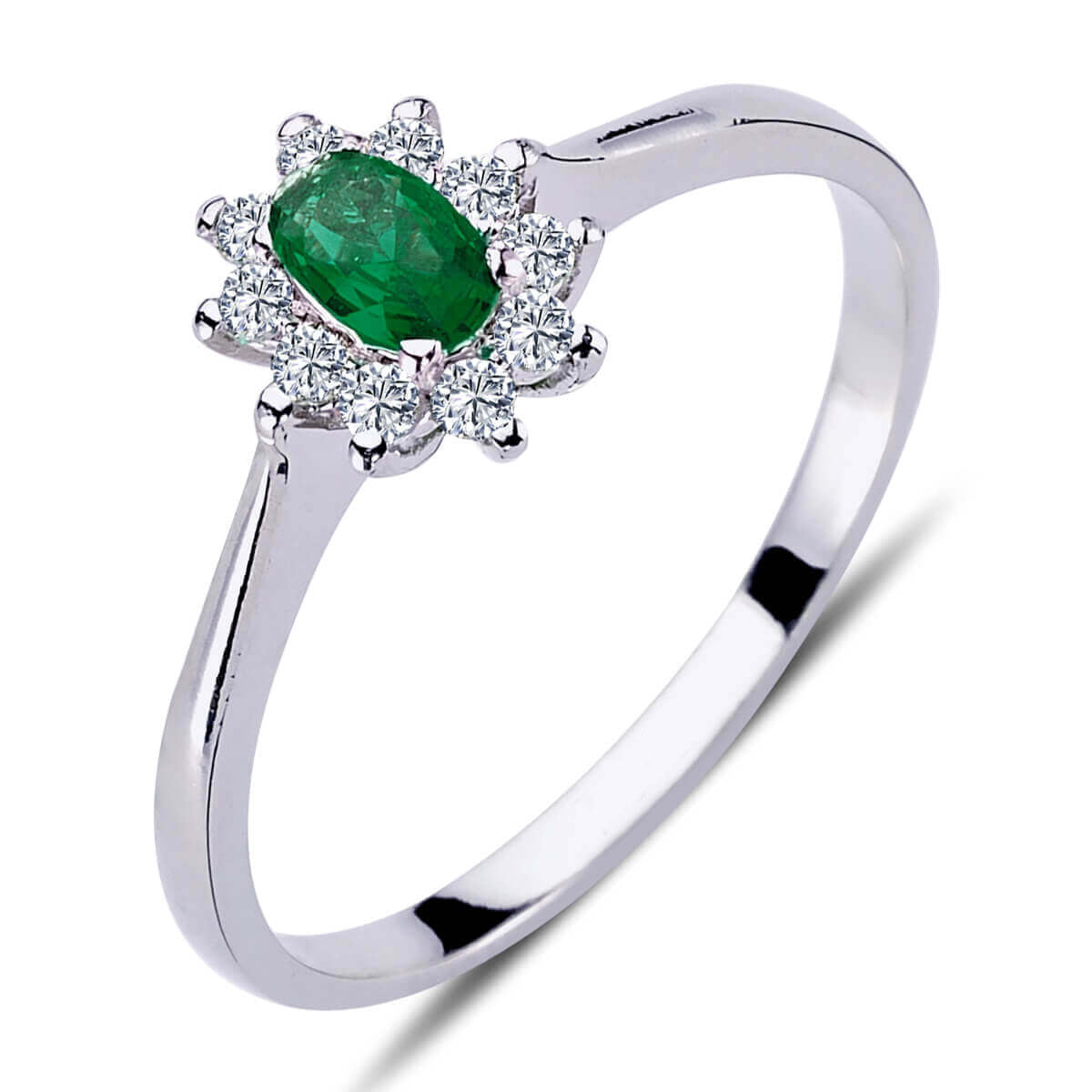 Diamond Oval Emerald Entourage Ring