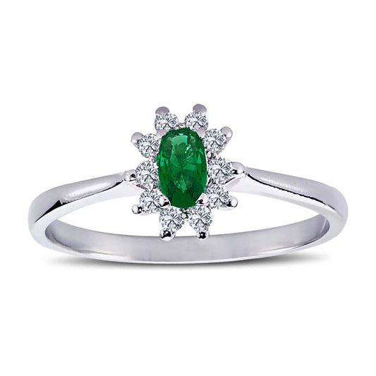 Diamond Oval Emerald Entourage Ring