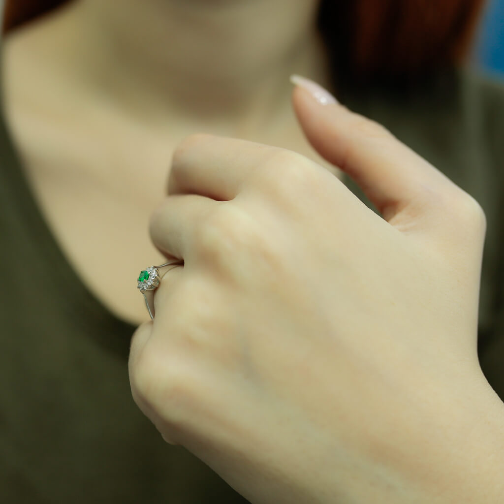 Diamond Oval Emerald Entourage Ring