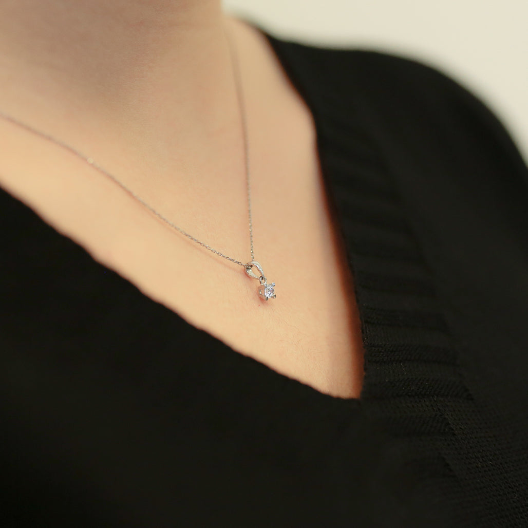 0.13 Carat Diamond Solitaire Necklace