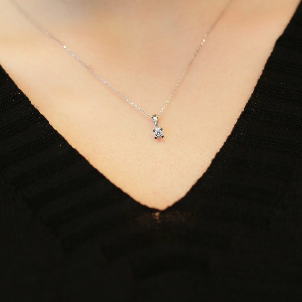 0.13 Carat Diamond Solitaire Necklace