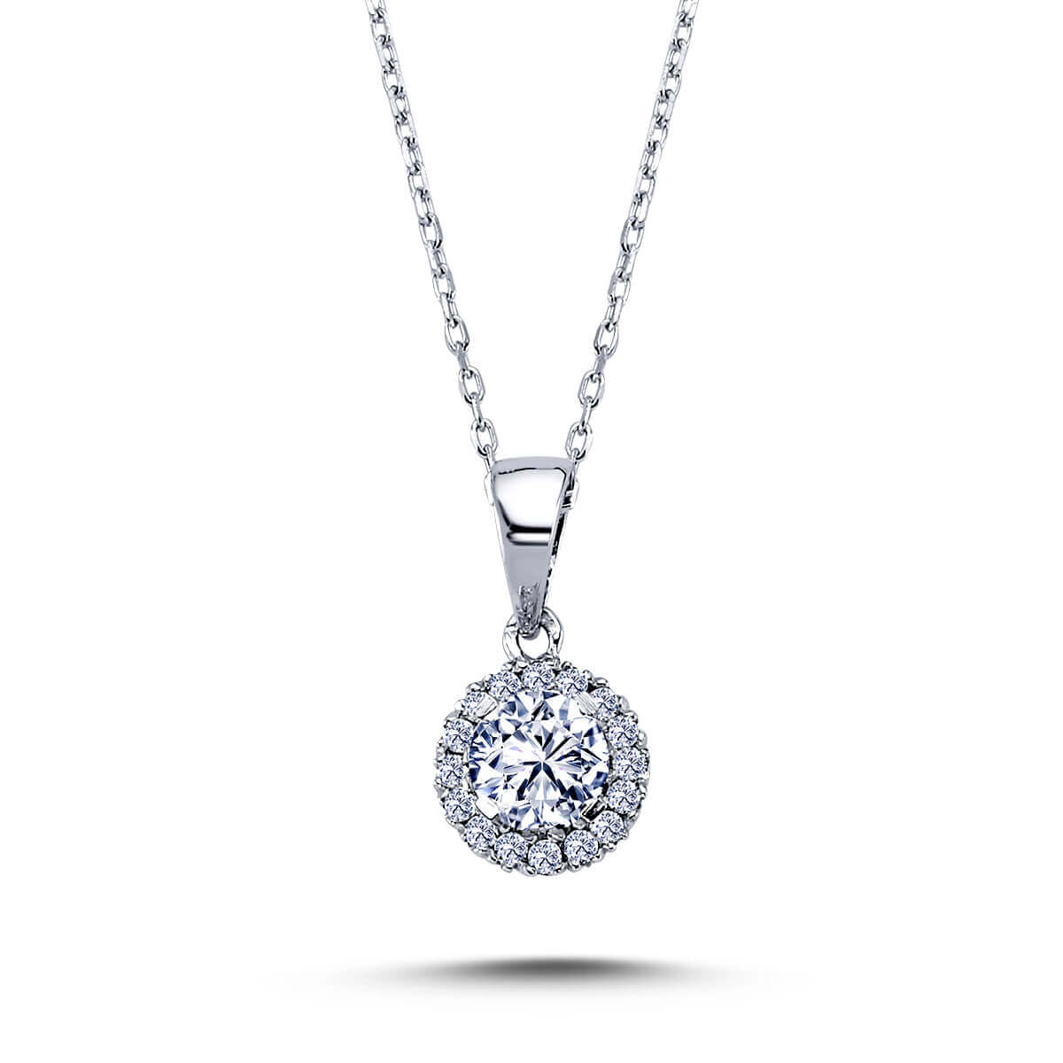 Total 0.40 Carat Diamond Solitaire Necklace