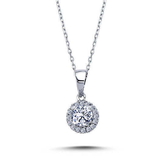 Total 0.40 Carat Diamond Solitaire Necklace