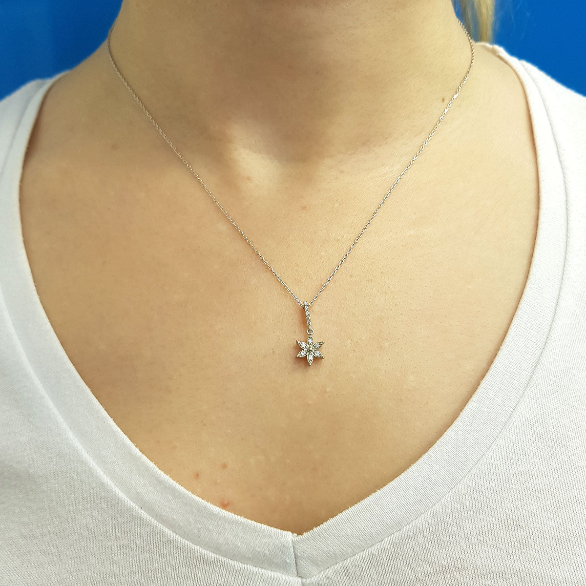 Diamond Snowdrop Necklace