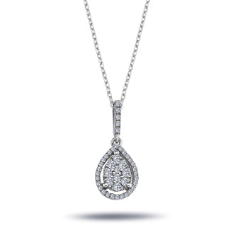 Diamond Stone Large Teardrop Necklace