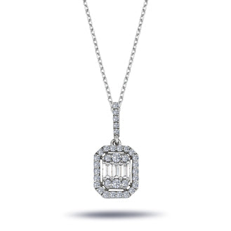 0.43 Carat Baguette Diamond Necklace