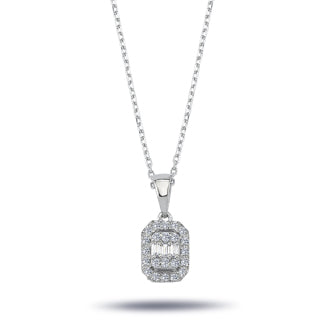 0.17 Carat Baguette Diamond Necklace
