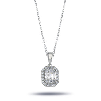 0.27 Carat Baguette Diamond Necklace