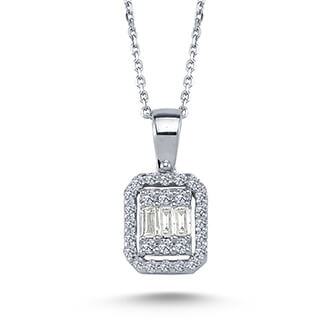 0.25 Carat Baguette Diamond Necklace