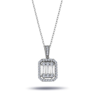 0.45 Carat Baguette Diamond Necklace