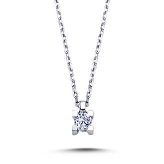 0.08 Carat Diamond Solitaire Necklace