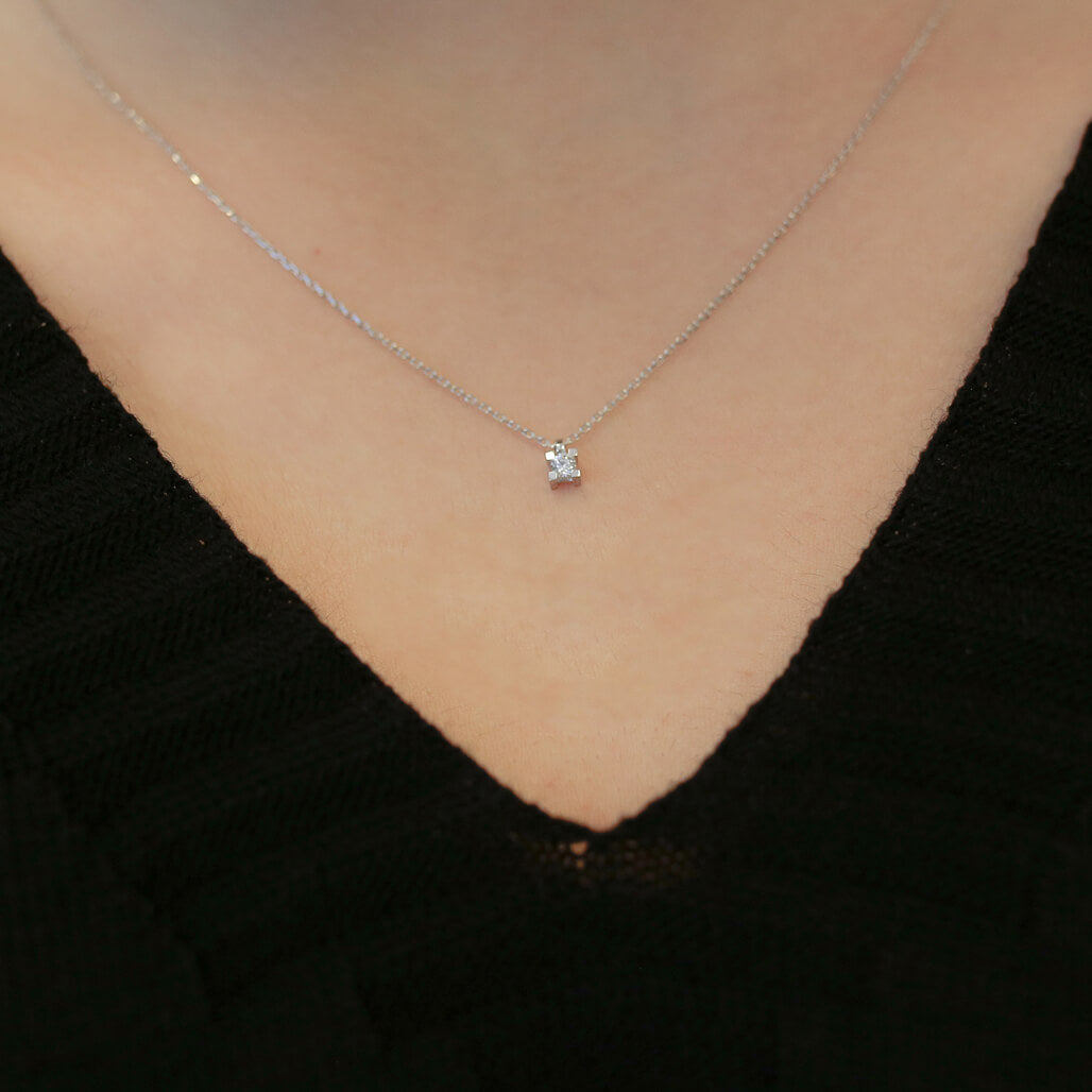 0.08 Carat Diamond Solitaire Necklace