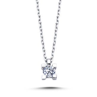 0.11 Carat Diamond Solitaire Necklace