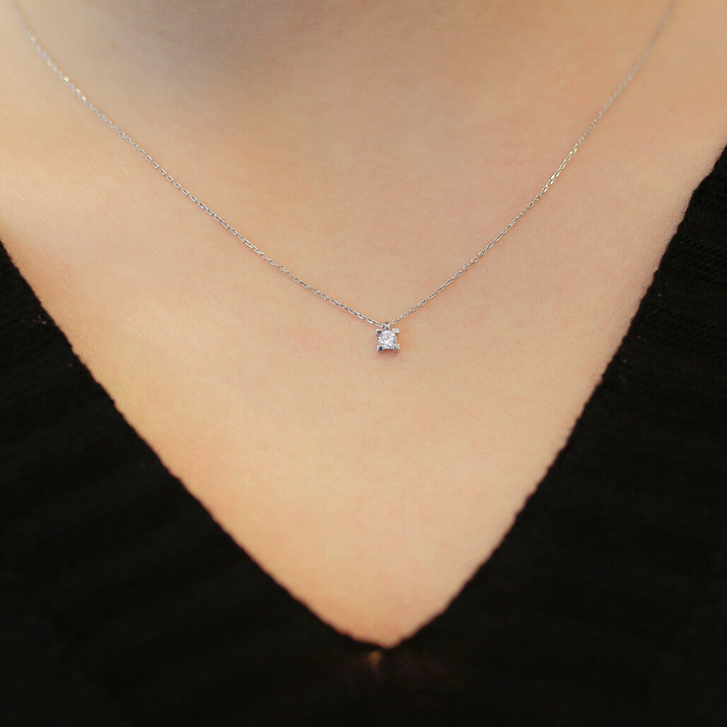 0.11 Carat Diamond Solitaire Necklace