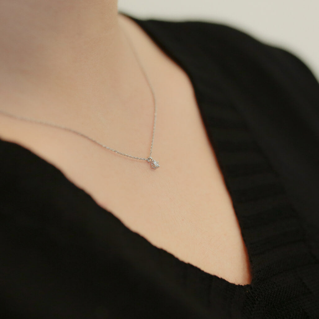 0.06 Carat Diamond Solitaire Necklace