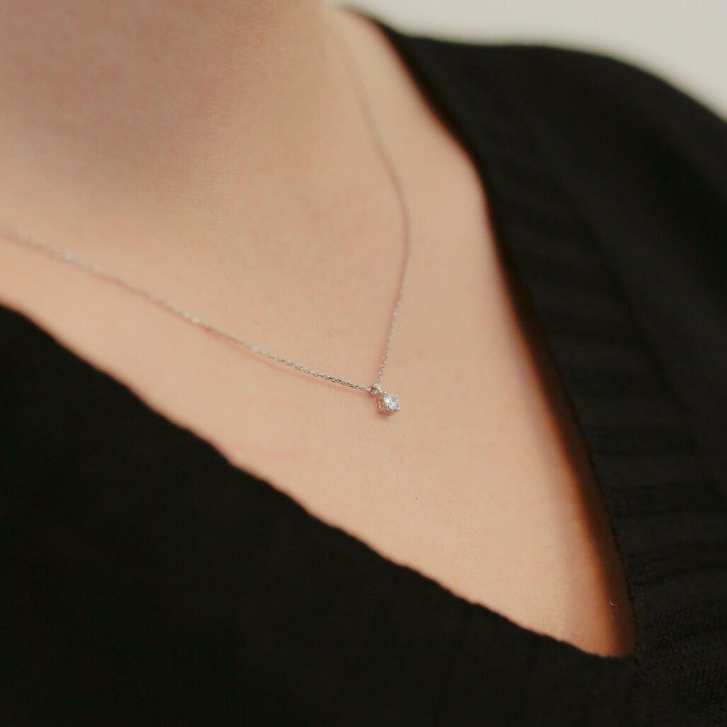 0.09 Carat Diamond Solitaire Necklace