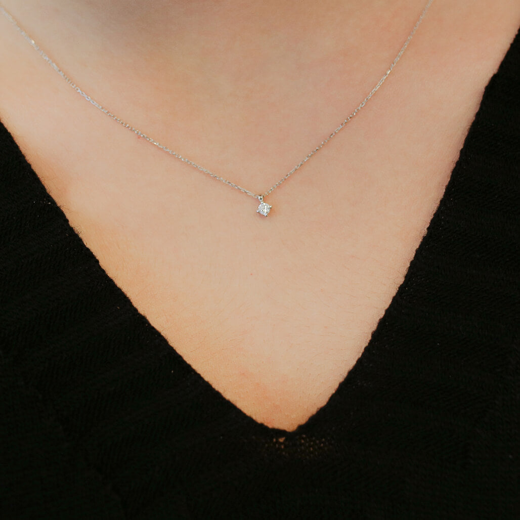 0.09 Carat Diamond Solitaire Necklace