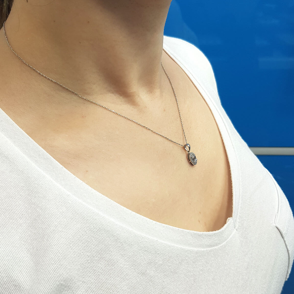 0.30 Carat Baguette Diamond Necklace