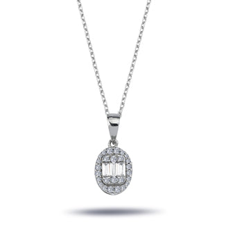 0.30 Carat Baguette Diamond Necklace