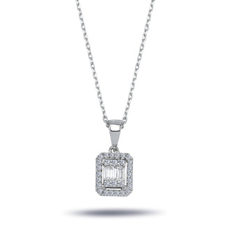 0.23 Carat Baguette Diamond Necklace