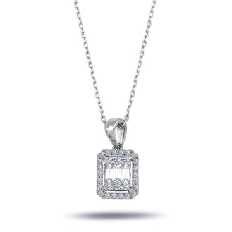 0.35 Carat Baguette Diamond Necklace