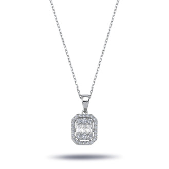 0.41 Carat Baguette Diamond Necklace