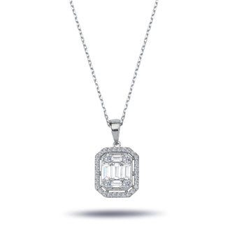 0.65 Carat Baguette-Diamond Necklace