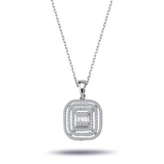 0.32 Carat Baguette Diamond Necklace