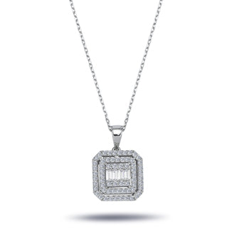 0.47 Carat Baguette Diamond Necklace