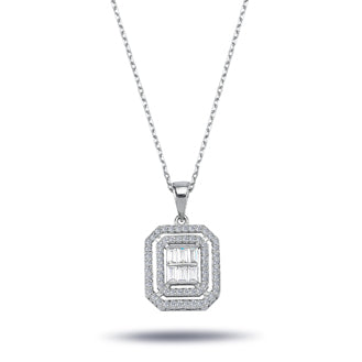 0.40 Carat Baguette Diamond Necklace