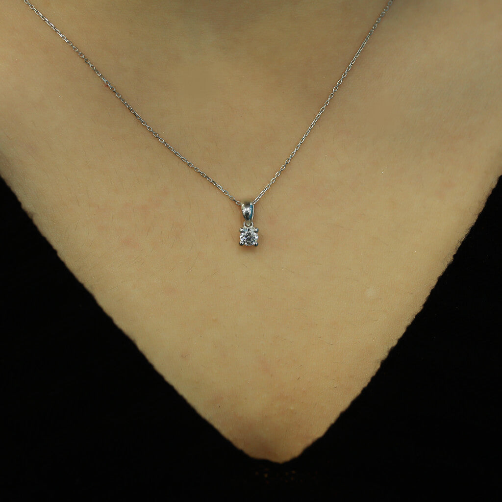0.21 Carat Diamond Solitaire Necklace