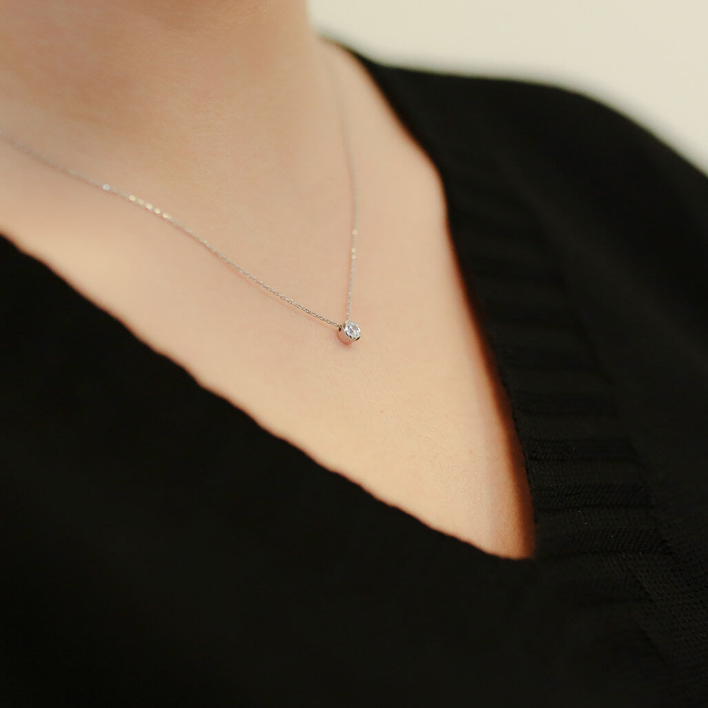 0.12 Carat Diamond Solitaire Necklace