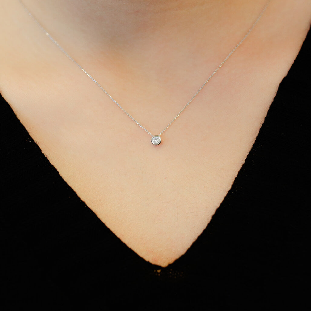 0.12 Carat Diamond Solitaire Necklace