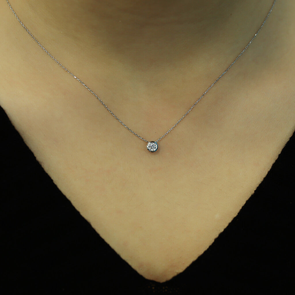 0.16 Carat Diamond Solitaire Necklace