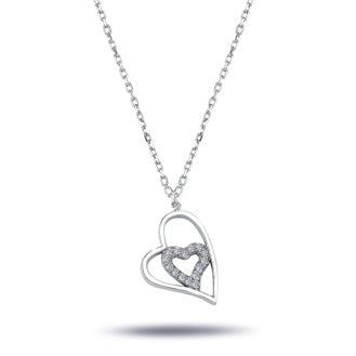 Diamond Double Heart Necklace