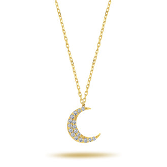 Diamond Crescent Moon Necklace